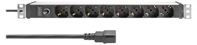 Imagen del producto de Digitus DN-95410-IT DIGITUS 8-Fach Steckdosenleiste 1HE PDU, IEC C14 St. IT