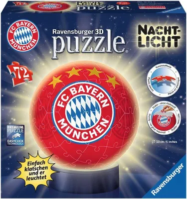 Produktbild von Ravensburger Nachtlicht FC Bayern München 3D Puzzle-Ball 72 Teile