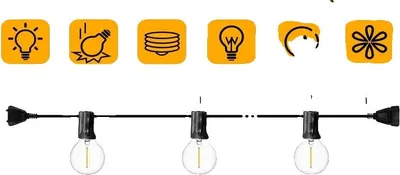 Image de Guirlande lumineuse d'extérieur, conception étanche, LED à faible consommation d'énergie, 100 pieds (30 m) 50 LED, prise UE-c