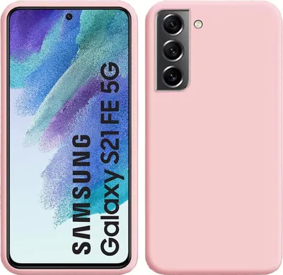 Image de Galaxy S21 FE 5G Housse, Silicone liquide Caoutchouc souple Housse de protection pour Samsung Galaxy S21 FE 5G Rose