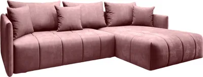 Produktbild von FURMEB24 - DON 245 x 180 cm  Sofa mit Schlaffunktion und  zwei Bettk€sten -  Ecksofa mit Kissen , Stoff Monoliht -  Rosa
