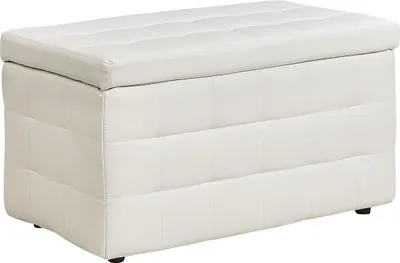 Produktbild von BELIANI Hocker Weiß Kunstleder Rechteckig mit Stauraum Deckel Steppung Modern Sitzbank Bettbank Fußbank Fußhocker Schemel Schlafzimmer Wohnzimmer