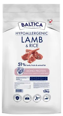 Zdjęcie produktu dla Baltica Adult Jagnięcina z Ryżem L/XL 12kg Hipoalergiczna Sucha Karma Dla Psów Dużych i Olbrzymich Ras