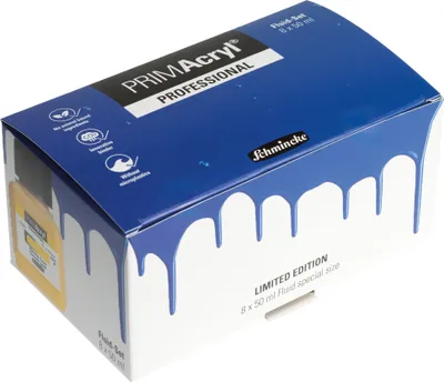 Produktbild von Schmincke Primacryl Kartonset - 8 x 50 ml Sondergröße - 73 768 097