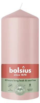 Imagen del producto de Vela Stumpenkerze de Bolsius, color rosa empolvado, tamaño 130/68