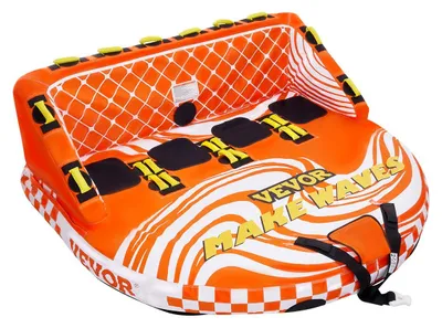 Immagine prodotto di VEVOR Boating Fun Tube Set, gommone da traino per 1-4 persone, tubo da traino per sport acquatici da 300 kg - con maniglia, punto di traino e valvola di sicurezza