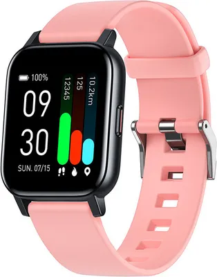 Image de GTS1 Montre intelligente étanche, moniteur de santé avec 16 modes de sport contrôle de la musique boire de l'eau/siège/rappel d'appel, rose