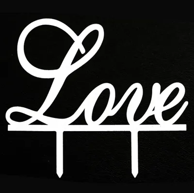 Produktbild von Oblique Unique Hochzeitstorten Topper Love Kuchendeckel Hochzeit - weiß