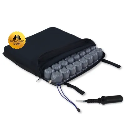 Produktbild von Mobiclinic® Q-AIR, Anti-Dekubitus Kissen, 1 Ventil, 40 x 40 x 6 cm, Orthopädisches Sitzkissen, Für Rollstuhl, Ergonomisches Kissen, Sitzkomfort