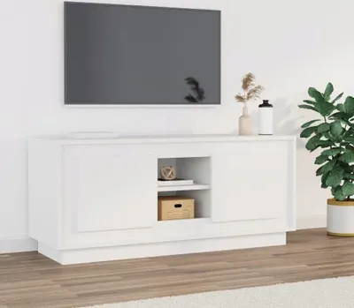 Produktbild von TV-Schrank Weiß 102x35x45 cm Holzwerkstoff , TV-Schränke Design 2024