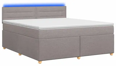 Produktbild von Boxspringbett mit Matratze Taupe 140 x 200 cm Stoff