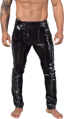 Produktbild von Noir Handmade Herren Hose H060 Lange Hose Lack Longpants, schwarz, Gr. M