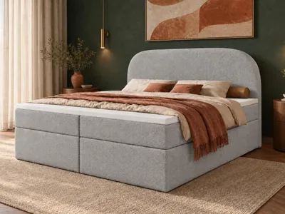 Produktbild von Emlar Boxspringbett Mona 2 160x200 - Komplett-Set mit Matratze und Topper - Polsterbett mit Bettkästen - Boxspringbett Grau (Quelle 83)