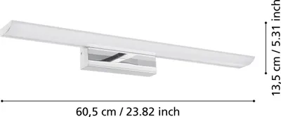 Immagine prodotto di EGLO connect Lampada da parete a LED Tabiano-C, lampada a specchio a LED, lampada da bagno con variazione della temperatura di colore (caldo-freddo), RGB, dimmerabile, IP44, L 60,5 cm
