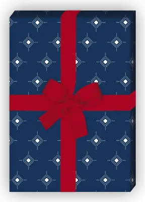 Produktbild von Indigo Geschenkpapier mit kleinem Sternen Muster - G8364, 32 x 48cm