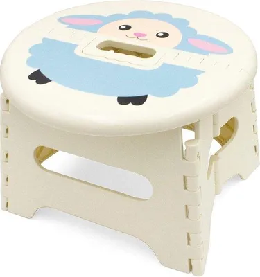 Immagine prodotto di Sgabello pieghevole per bambini, altezza 225 cm, robusto, con motivo di pecora, per il bagno