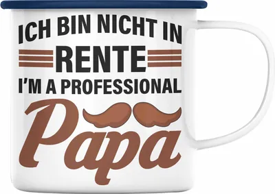 Produktbild von Trendation - Renter Emaille Tasse mit Spruch Ruhestand Geschenk Rente Mann Lustig Renteneintritt Abschiedsgeschenk Sprüche Papa (Blau)