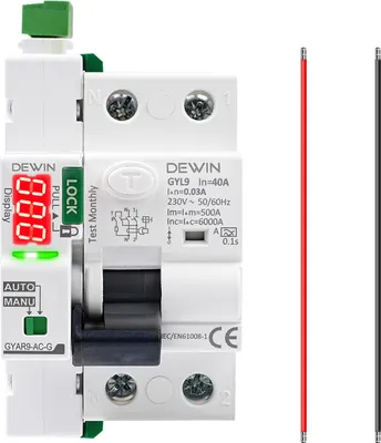 Produktbild von Intelligenter RCCB Automatiktaster mit Selbstwiederherstellung, 2P 40A 230V, Smart Schutzschalter für Haus- und Industrieanwendungen