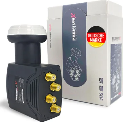 Produktbild von PremiumX Deluxe Quad LNB Signalumsetzer digital SAT-Empfang HD UHD 4K