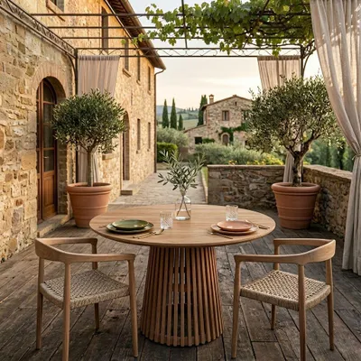 Immagine prodotto di Milani Home - Tavolo rotondo in teak cm 120 l x 120 p x 75 h