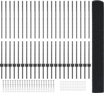 Produktbild von Möbel Geschweißter Drahtzaun mit 44 U-Pfosten Grau 1,2 x 50 m Stahl - Zaunzubehör 3336638