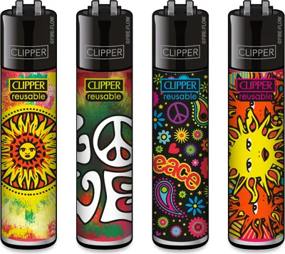 Zdjęcie produktu dla Zestaw 4 zapalniczek Clipper®: Hippie 4