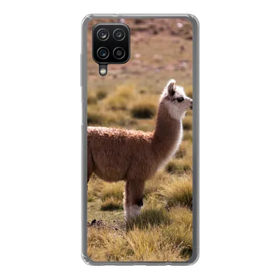 Produktbild von MuchoWow® Handyhülle Schutzhülle Hülle für Samsung Galaxy A12 Alpaka - Braun - Natur Silikon Softcase Handy Hülle - Bild