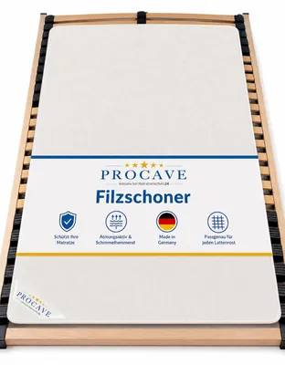 Produktbild von PROCAVE® Filzschoner für dein Lattenrost - Matratzenschutz 140x190 - Bettschoner - Germany