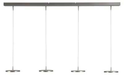 Productafbeelding van Strakke design eettafellamp Denia 2 4-lichts nikkel mat