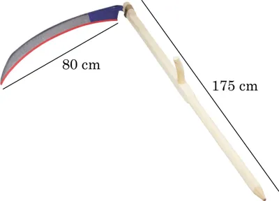 Immagine prodotto di Coltello Da Potatura In Legno Fatto A Mano Completo Di Supporto E Morsetto, Lunghezza Lama 80 Cm