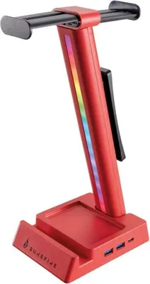 Produktbild von SureFire Multifunktions-Kopfhrerstnder Vinson N2 Dual Balance RGB, 3,5 mm Anschluss, rot, ABS-Kunststoff, 48847, rot, 2x
