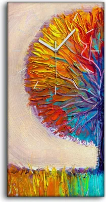Produktbild von Wanduhr Uhr Wandbild Leinwand Geräuschlos 30x60 Baum künstlerischer Hintergrund - weiße Hände