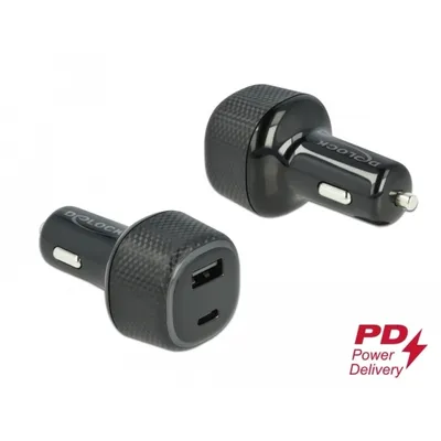 Produktbild von Delock Kfz Ladeadapter USB Type-C PD 3.0 und USB Typ-A mit 63 W