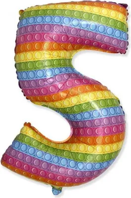 Immagine prodotto di Palloncino in foil numero 5 Cinque POP IT compleanno 85 cm