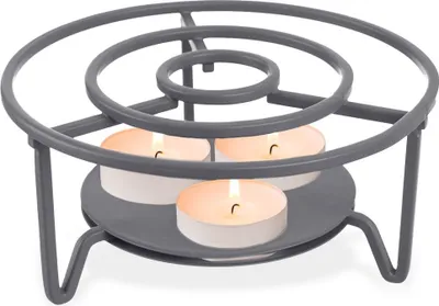 Produktbild von Orion Rechaud Stövchen Teelichthalter Warmhalter Teewärmer Kaffeewärmer Warmhalteplatte aus Edelstahl grau