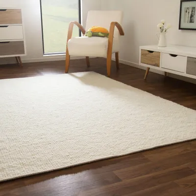 Produktbild von Birgsau Handwebteppich - aus nachhaltiger, deutscher Produktion - weiß, Größe: 200x300 cm