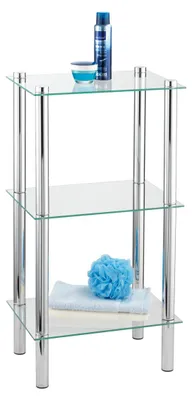 Produktbild von WENKO Wand Regal YAGO 3 Glas Ablagen Badezimmer Gäste WC Handtücher Accessoires