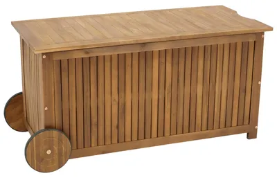 Produktbild von Kissenbox mit Rollen 123x52x59cm, Akazie
