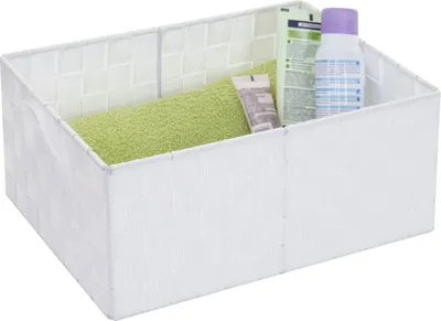 Immagine prodotto di Cesto portaoggetti HWC-C37, cesto decorativo cesto portaoggetti scaffale decorazione 14x31x23cm ~ bianco