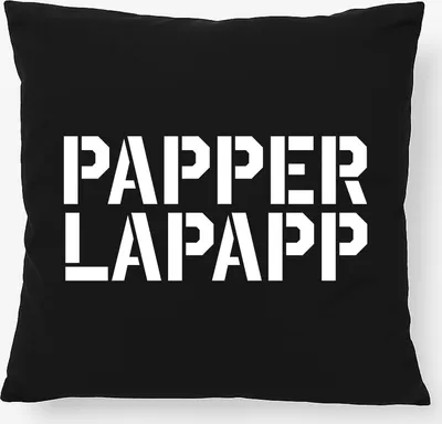 Produktbild von Huuraa Kissen Papperlapapp Schriftzug 40x40cm mit Füllung Black Baumwolle Dekokissen Geschenkidee