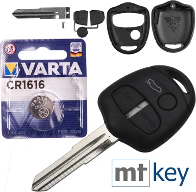 Produktbild von Repair Reparatur Satz Auto Schlüssel Austausch Gehäuse mit 3 Tasten + MIT8 Rohling + Batterie kompatibel mit Mitsubishi Lancer Grandis L400 Pajero Sports
