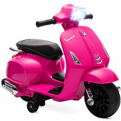 Immagine prodotto di AIYAPLAY Moto Elettrica per Bambini Licenza Vespa, Batteria Ricaricabile 6V, Rotelle e Luci, Etš€ 2-4 Anni, Rosa