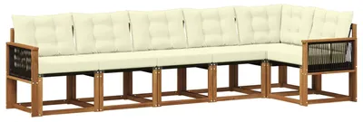 Produktbild von vidaXL Outdoor-Sofagarnitur 6 stk. Natur und Creme