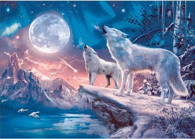 Produktbild von Diamond Art, Diamant Painting Bilder, Full Drill Arktischer Wolf DIY 5D Crystal Set DIY Malerei,40 x 30 cm
