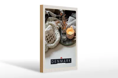 Produktbild von Holzschild Reise 20x30cm Dänemark Dekoration gemütlich Kerze