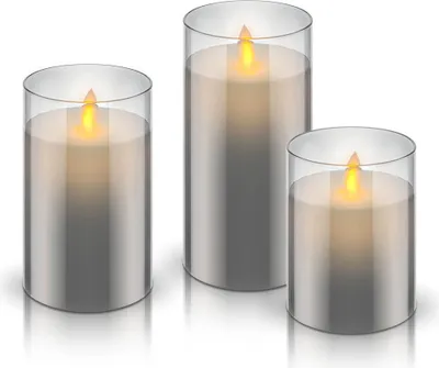 Immagine prodotto di Goobay 3er-Set LED-Echtwachs-Kerzen im Glas (57865)