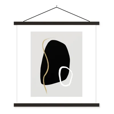 Produktbild von MuchoWow® Textilposter Minimalismus - Abstrakt - Design 40x40 cm mit schwarzem Rahmen - Fotos