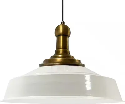 Produktbild von Pendelleuchte Metall Ø41 cm, Weiß innen weiß, E27, Vintage Lampe