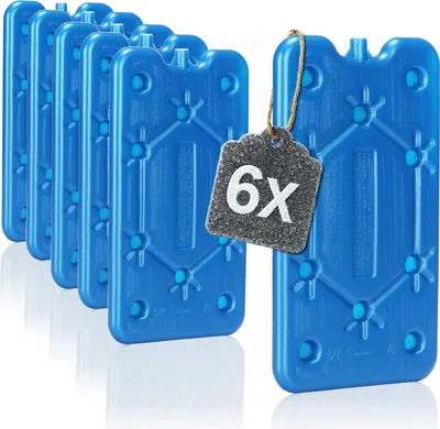 Produktbild von COM-FOUR® 6x Flaches Kühlakku - Platzsparend und ideal für Kühlbox und Kühltasche - Schmales Kühlelement für Camping und Strand