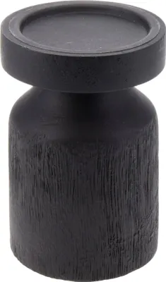 Produktbild von Home styling kandelaar hout zwart 15cm v. stompkaars
